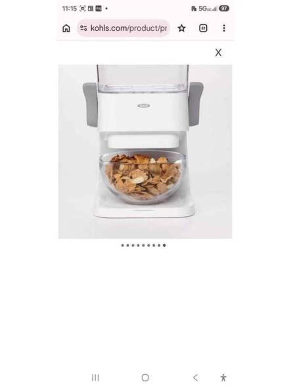 OXO Countertop Cereal Dispenser Food Storage Container